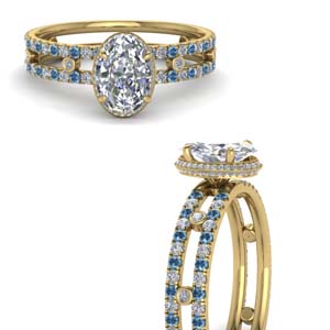 Purchase Our Blue Topaz Halo Engagement Rings at Affordable Prices