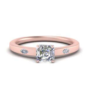 3 Stone Asscher Cut Engagement Rings