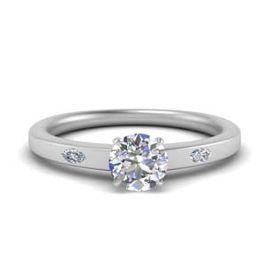 3 Stone Round Engagement Rings Cheap