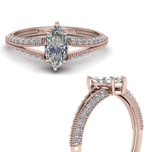 Marquise Diamond Split Shank Ring