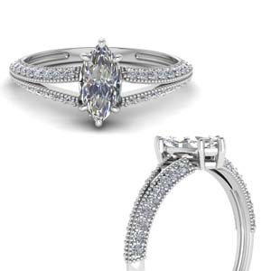 Marquise Cut Split Lab Grown Diamond Ring
