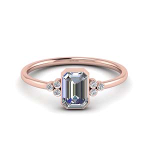 Bezel Set Emerald Cut Engagement Rings