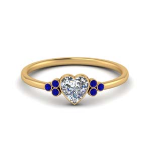 Heart Cut Sapphire Petite Engagement Rings