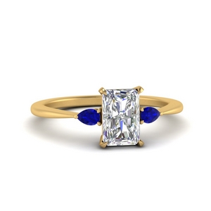 pear sapphire cathedral radiant cut engagement ring in yellow gold FD9210RARGSABL NL YG
