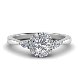 Halo Diamond Ring With Pear Accent