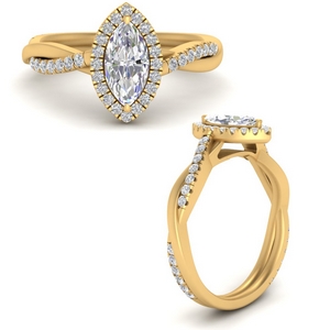 Marquise Shaped Halo Lab Diamond Rings