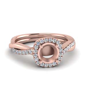 Semi Mount Vine Halo Diamond Ring