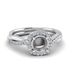 Engagement Ring Mountings With Halo 