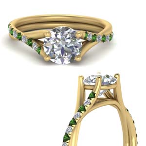Cathedral Round Diamond Ring