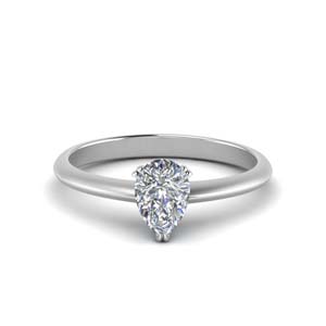 Solitaire Pear Diamond Ring