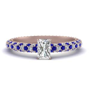 Radiant Cut Diamond & Sapphire Rings