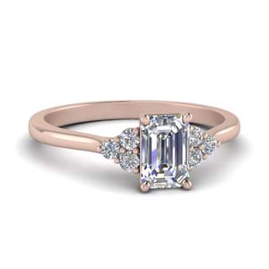 petite cathedral emerald cut diamond engagement ring in FD9275EMR NL RG