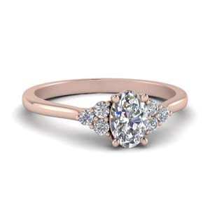 Petite Cathedral Oval Diamond Ring