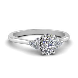 petite cathedral oval shaped diamond engagement ring in FD9275OVR NL WG