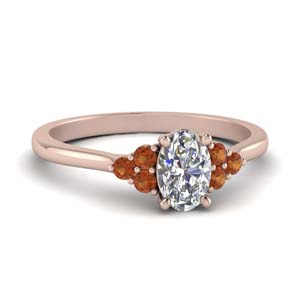 Cathedral Orange Sapphire Ring