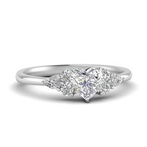 Platinum Heart Cut Engagement Rings