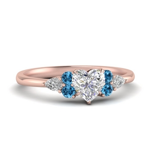 Heart Engagement Ring With Topaz