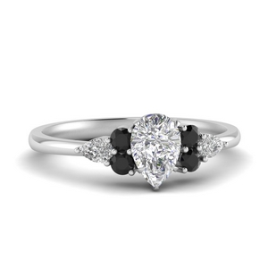 diamond ring with black diamond accents