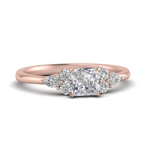 pear accented princess cut diamond ring 1 carat in FD9289PRR NL RG
