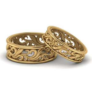 Filigree Wedding Bands For Couples