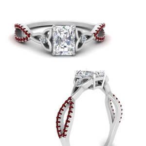 Ruby Side Stone Wedding Rings