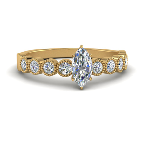 Marquise Shaped Moissanite Vintage Rings