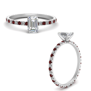 Emerald Cut Diamond Petite Wedding Ring