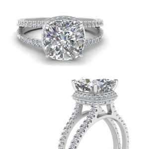 Split Halo Diamond Wedding Ring