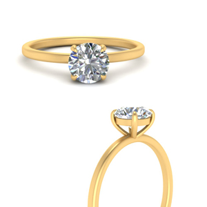 Thin Solitaire Engagement Ring