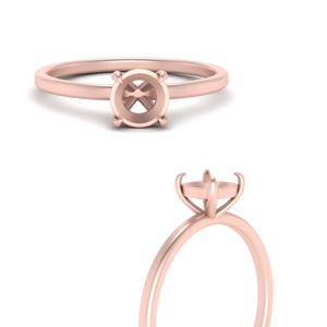 Thin Classic Solitaire Semi Mount Ring