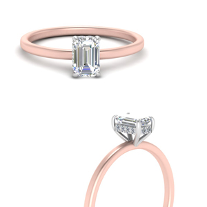 Halo Emerald Cut Engagement Rings