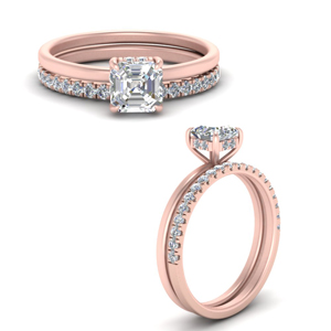 Asscher Cut Diamond Ring Sets