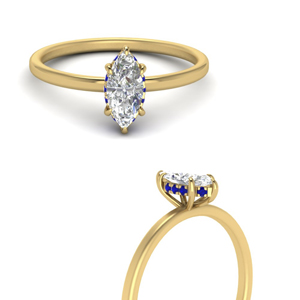 Marquise Shaped Sapphire Halo Rings