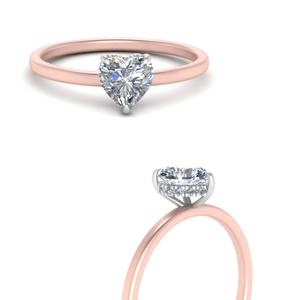 Solitaire Heart Under Halo Ring