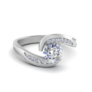 Channel Set Round Cut Engagement Rings