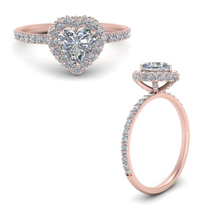 Heart Halo Engagement Rings