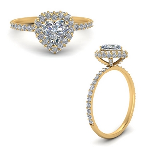 Rollover Heart Diamond Engagement Ring