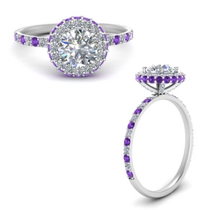 Classic Round Halo Engagement Ring 