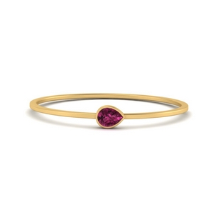 Pear Pink Sapphire Stacking Ring