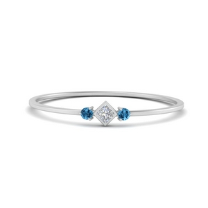 Delicate 3 Stone Stackable Band