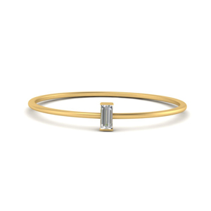 18K Yellow Gold Single Baguette Band 