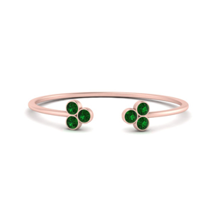 Bezel Emerald Open Petite Ring
