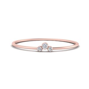 Minimalist 3 Diamond Bezel Ring