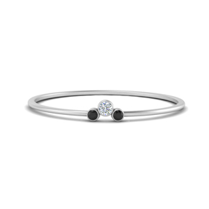 Minimalist 3 Diamond Bezel Ring 