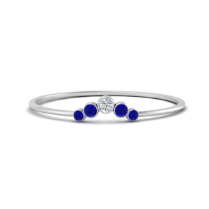 Bezel Sapphire Wedding Ring