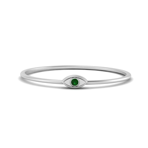 Evil Eye Mini Stack Emerald Ring