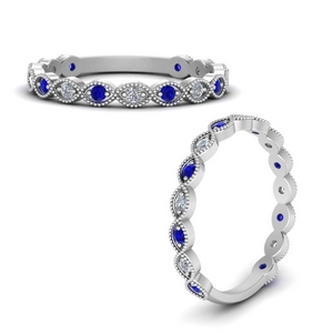 Sapphire wedding Bands For Her