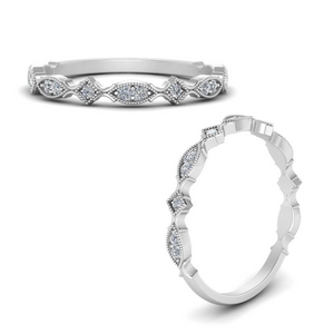 White Gold Stackable Wedding Rings | Fascinating Diamonds