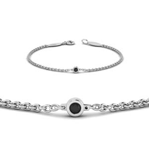 single black diamond chain bracelet in 14K white gold FDBR651576GBLACKANGLE2 NL WG