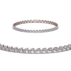 pear shaped petal style diamond bracelet in FDBR8150ANGLE2 NL RG
